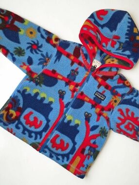 Patagonia Synchilla Cardigan Fleece Owl Animal AOP Size Baby 12 Month